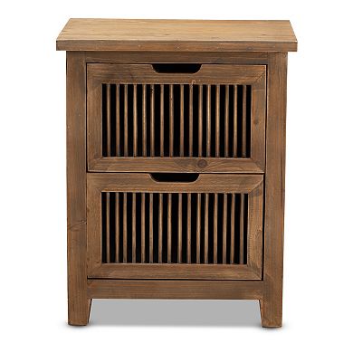Baxton Studio Clement 2-Drawer Nightstand Table