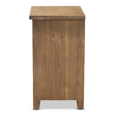 Baxton Studio Clement 2-Drawer Nightstand Table