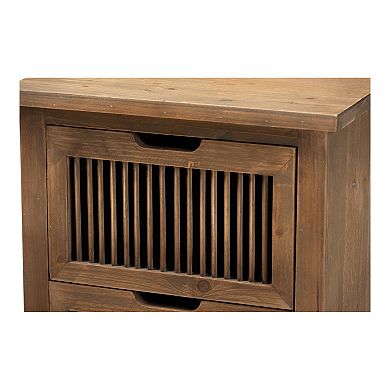 Baxton Studio Clement 2-Drawer Nightstand Table