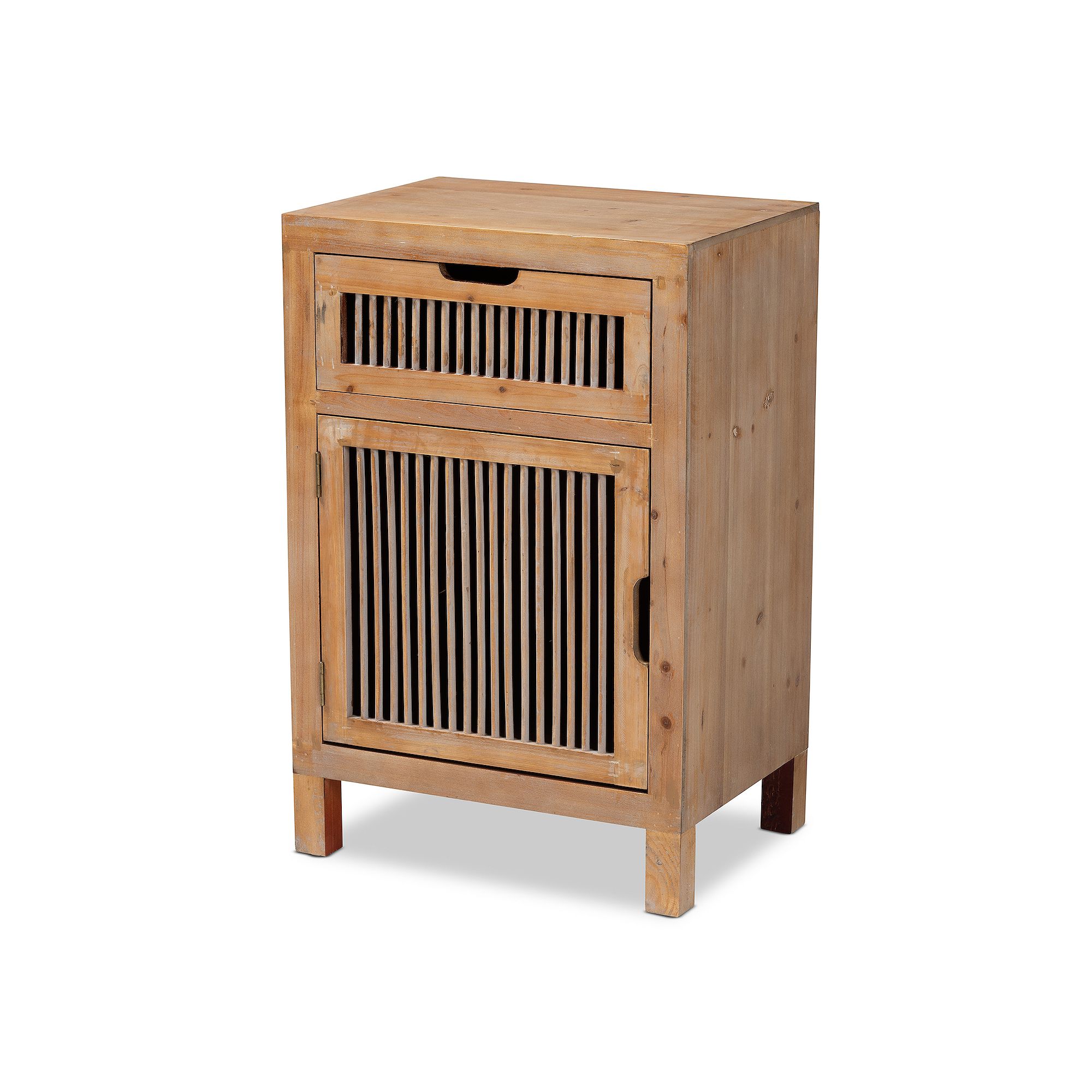 Baxton Studio Clement 1-Drawer Nightstand Table, Brown