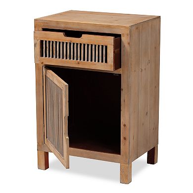 Baxton Studio Clement 1-Drawer Nightstand Table