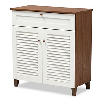 Baxton Studio Coolidge 1-Drawer Shoe Storage Cabinet