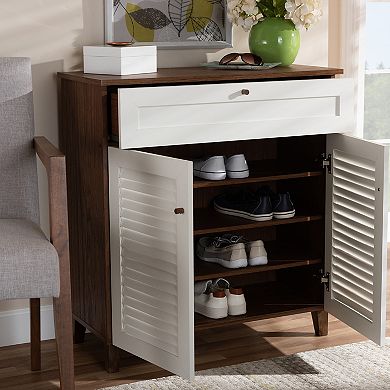 Baxton Studio Coolidge 1-Drawer Shoe Storage Cabinet