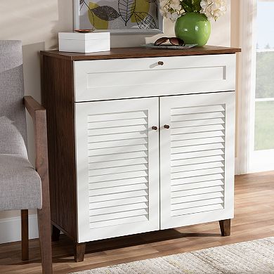 Baxton Studio Coolidge 1-Drawer Shoe Storage Cabinet