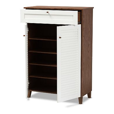 Baxton Studio Coolidge 5-Shelf Shoe Storage Cabinet