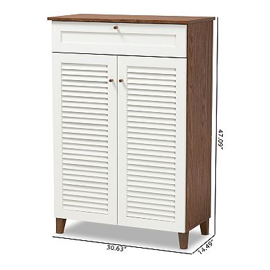 Baxton Studio Coolidge 5-Shelf Shoe Storage Cabinet