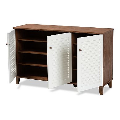 Baxton Studio Coolidge 8-Shelf Shoe Storage Cabinet 