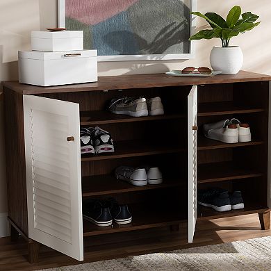 Baxton Studio Coolidge 8-Shelf Shoe Storage Cabinet 