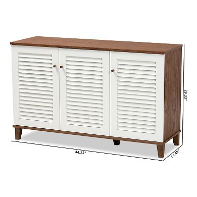 Baxton Studio Coolidge 8-Shelf Shoe Storage Cabinet 