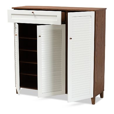Baxton Studio Coolidge 11-Shelf Shoe Storage Cabinet