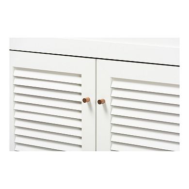 Baxton Studio Coolidge 11-Shelf Shoe Storage Cabinet