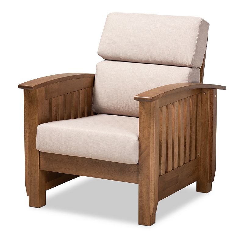 Baxton Studio Charlotte Arm Chair, Beig/Green