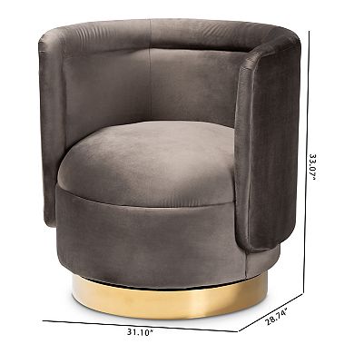 Baxton Studio Saffi Swivel Arm Chair