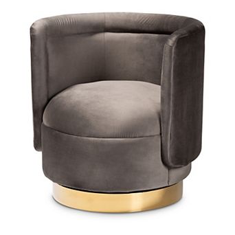 Baxton Studio Saffi Swivel Arm Chair