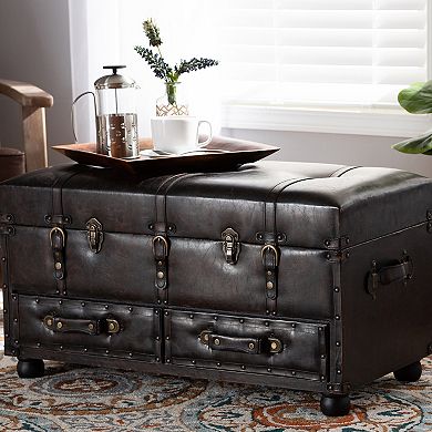 Baxton Studio Callum Storage Ottoman