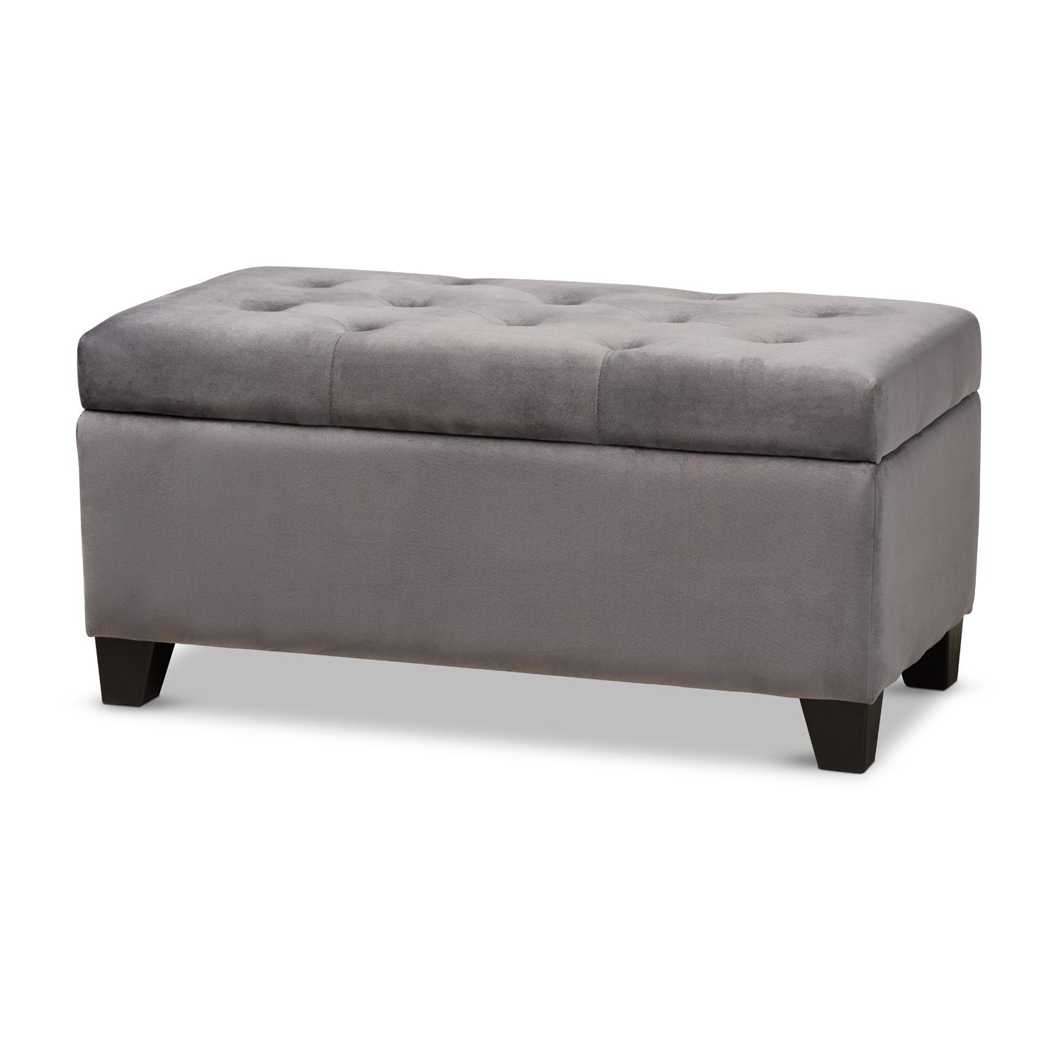 Baxton Studio Michaela Storage Ottoman   4485425 Gray Black