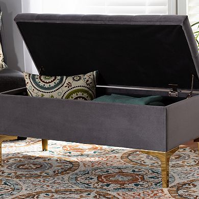 Baxton Studio Valere Storage Ottoman