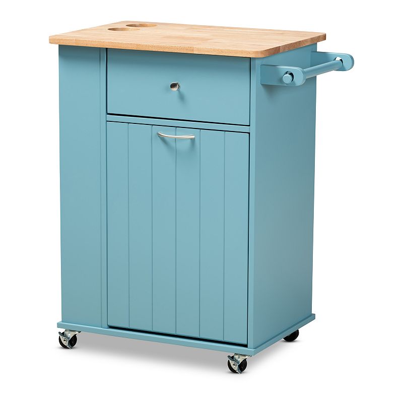 28202231 Baxton Studio Liona Kitchen Cart, Blue sku 28202231