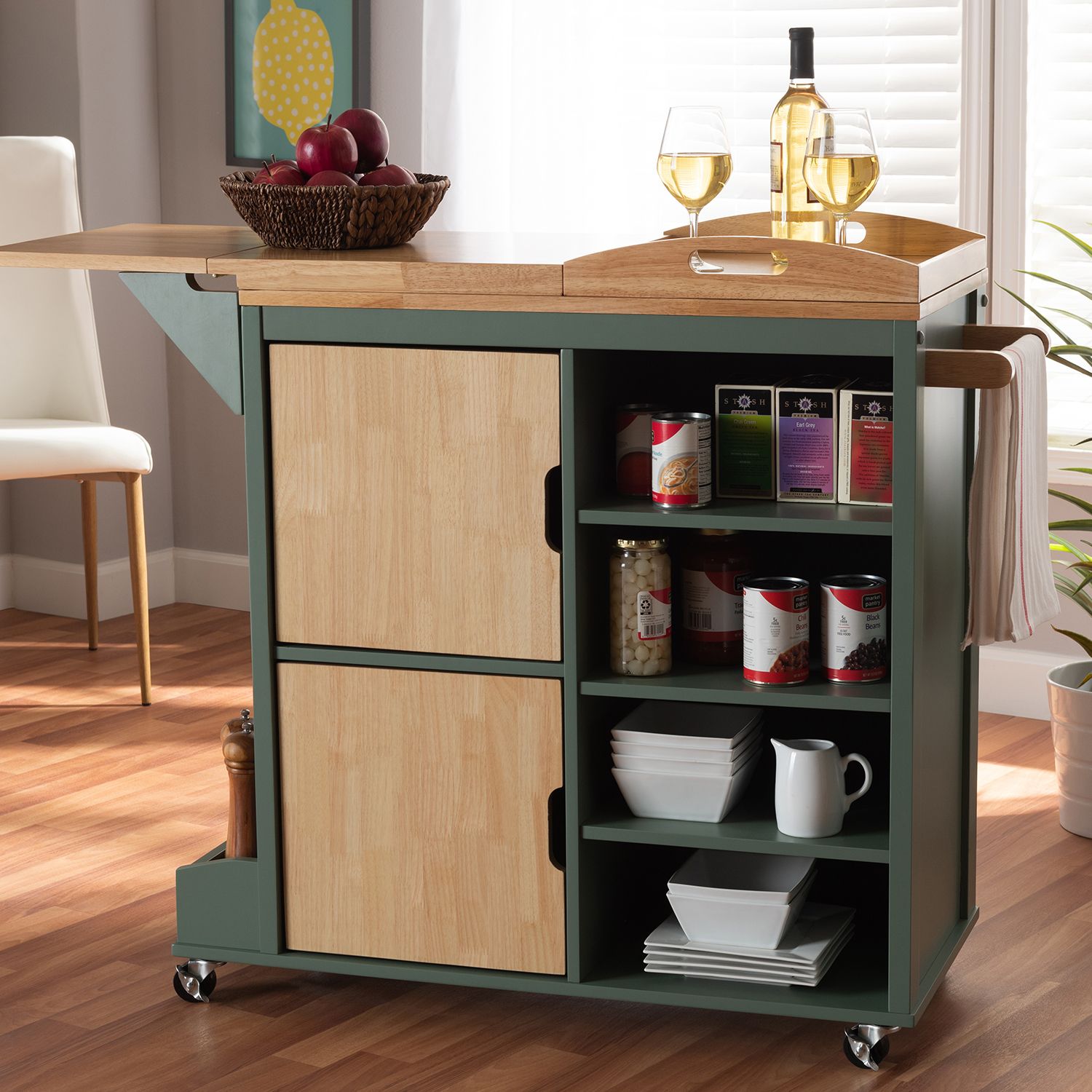 Baxton Studio Dorthy Kitchen Cart   4485461 ALT