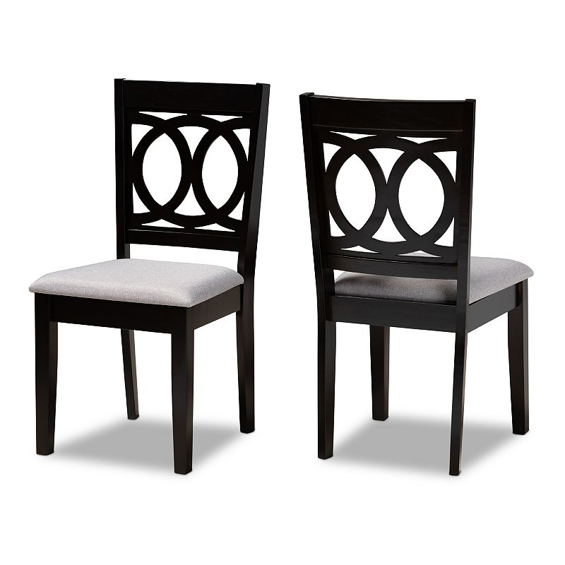 Baxton Studio Lenoir Dining Chair 2-piece Set, Gray Brown