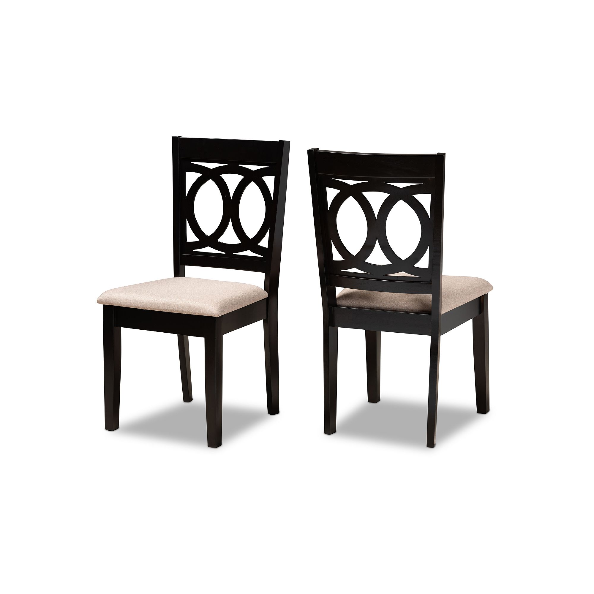 Baxton Studio Lenoir Dining Chair 2-piece Set, Sand Brown Brown