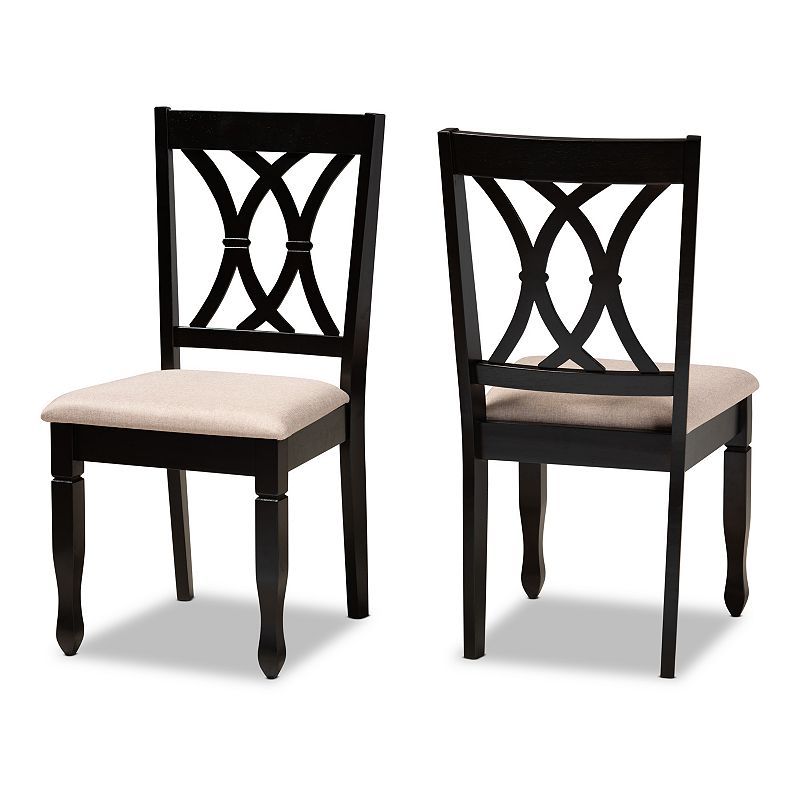Baxton Studio Reneau Dining Chair 2-piece Set, Brown