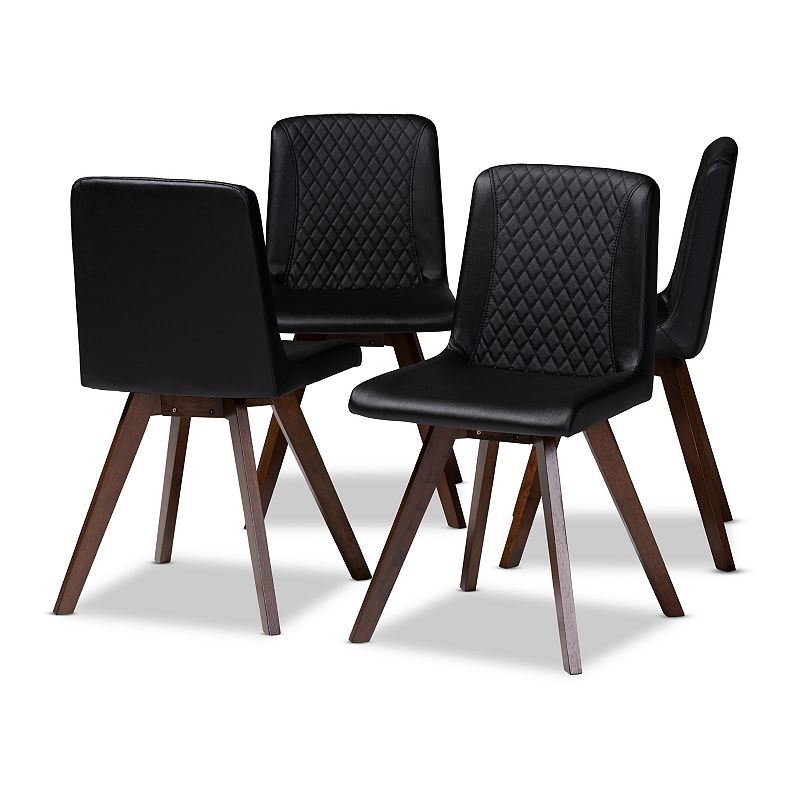 Baxton Studio Pernille Dining Chair 4-piece Set, Black