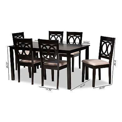 Baxton Studio Lenoir Dining Table & Chair 7-piece Set
