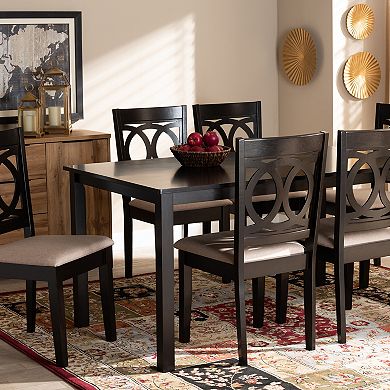 Baxton Studio Lenoir Dining Table & Chair 7-piece Set