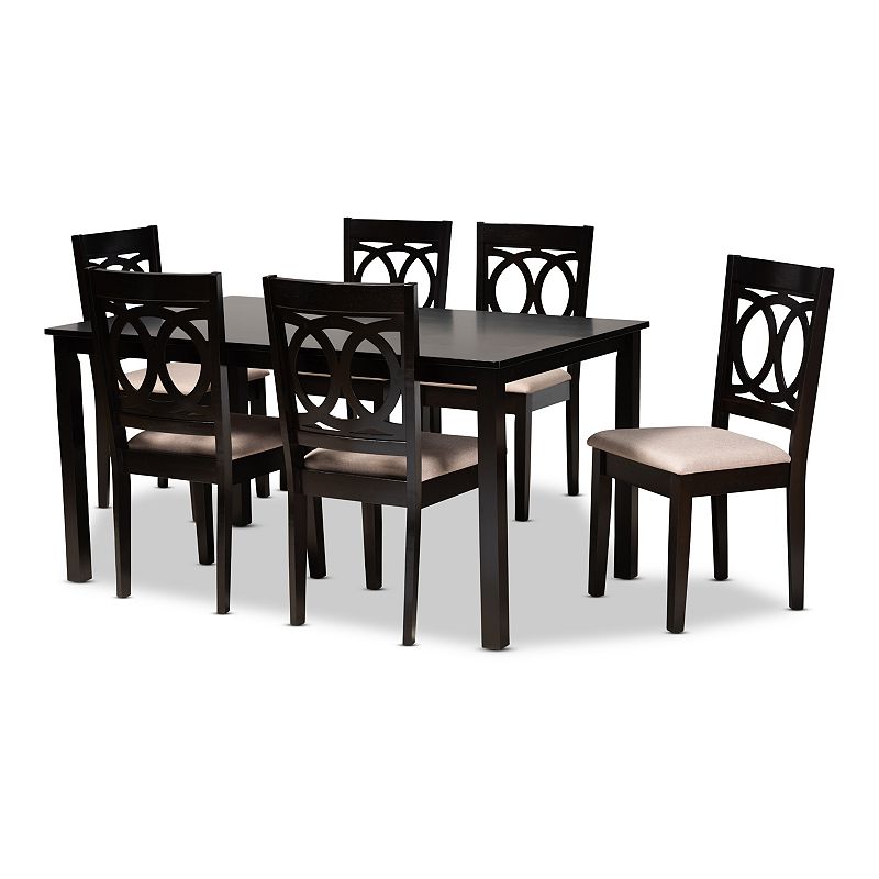 39507535 Baxton Studio Lenoir Dining Table & Chair 7-piece  sku 39507535