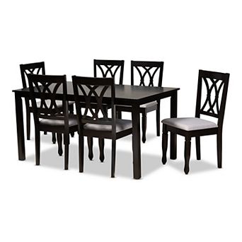 Baxton Studio Reneau Dining Table & Chair 7 pc Set