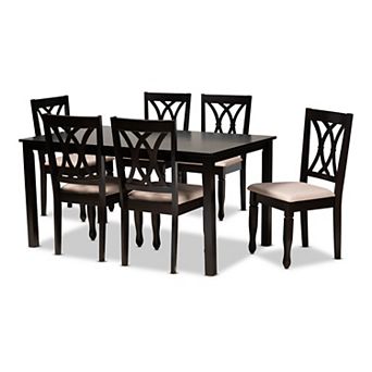 Baxton Studio Reneau Dining Table & Chair 7 pc Set