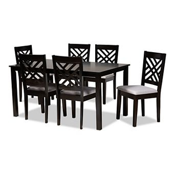 Baxton Studio Caron Dining Table & Chair 7 pc Set