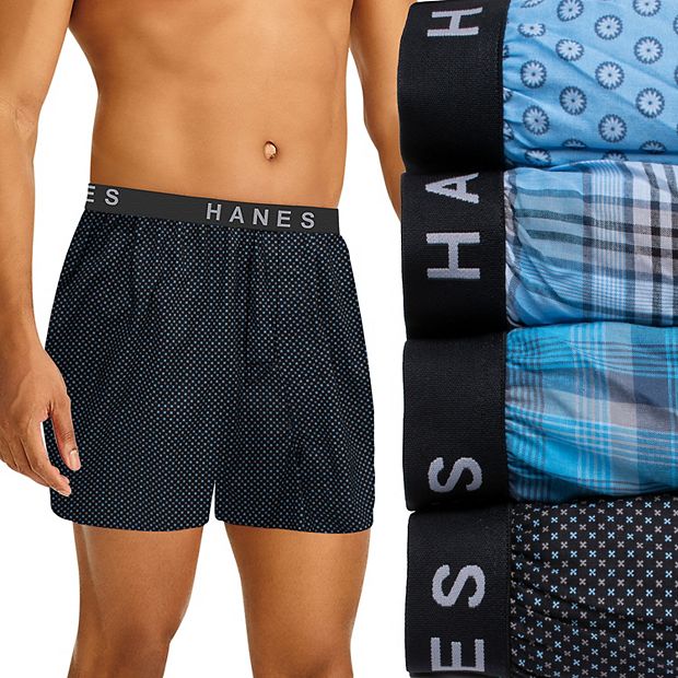 Big & Tall Hanes® 4-pack Ultimate Full-Cut Paterned Woven Boxers 2XL