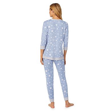 Women's Cuddl Duds® Knit 3/4 Sleeve Pajama Top & Banded Bottom Pajama Pants 