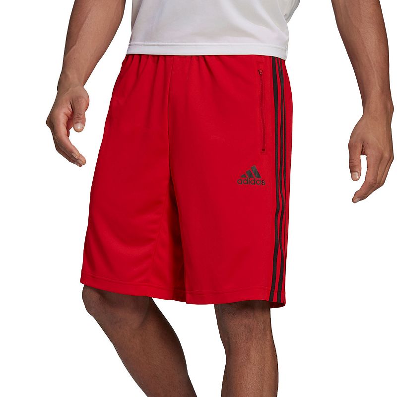 57970798 Mens adidas 3 Stripe Shorts, Size: XL, Med Red sku 57970798