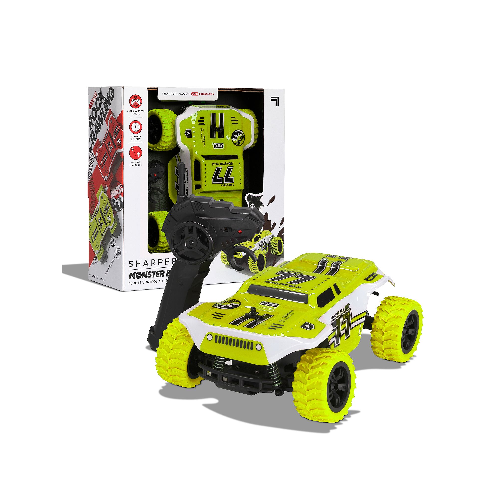 Sharper Image Toy RC Monster Baja Truck, Green White