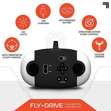 Sharper Image Fly + Drive 7-inch Drone