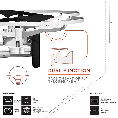 Sharper Image Fly + Drive 7-inch Drone