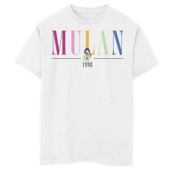 Disney's Mulan Boys 8-20 & Mushu 1998 Pop Text Graphic Tee