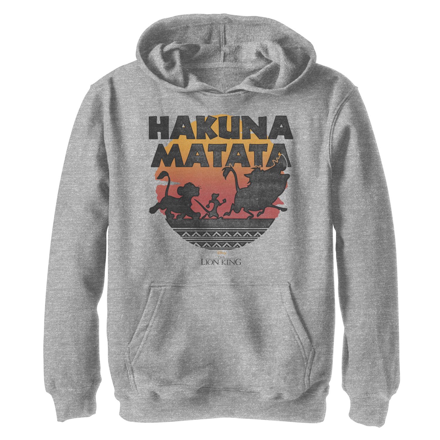 Image for Disney 's The Lion King Boys 8-20 Hakuna Matata Sunset Silhouette Poster Graphic Fleece Hoodie at Kohl's.