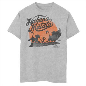 Disney's The Lion King Boys 6-20 Hakuna Matata Orange Sunset Vintage Graphic Tee