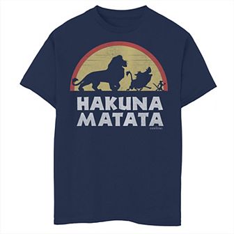 Disney's The Lion King Boys 8-20 Simba Timon Pumbaa Hakuna Matata Sunset Graphic Tee