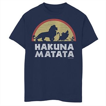 Disney's The Lion King Boys 8-20 Simba Timon Pumbaa Hakuna Matata Sunset Graphic Tee
