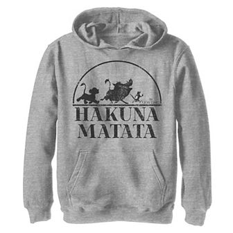 Disney's The Lion King Boys 8-20 Hakuna Matata Simple Text Graphic Fleece Hoodie