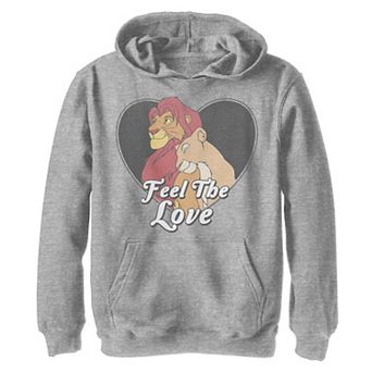 Disney's The Lion King Boys 8-20 Simba Nala Feel The Love Heart Graphic Fleece Hoodie