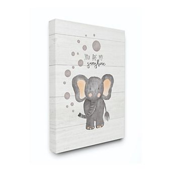 Stupell Home Decor You Are My Sunshine Elephant Canvas Wall Art