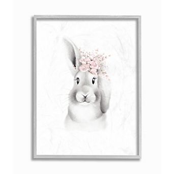 Stupell Home Decor Sketched Bunny Framed Giclee Texturized Art
