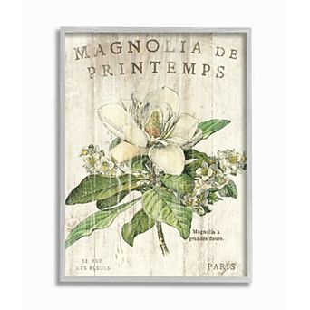 Stupell Home Decor French Magnolias In Spring Framed Giclee Texturized Art