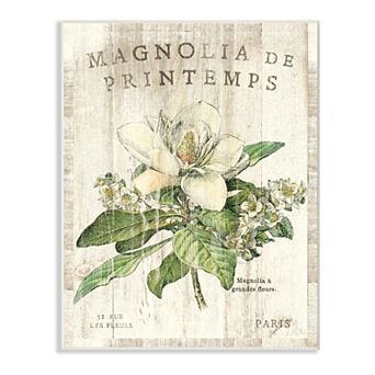 Stupell Home Decor French Magnolias In Spring Wall Plaque Art